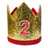 CHuangQi Theme Birthday Party Glitter Crown, 1st 2nd 3rd Birthday Party Hat for Boy Girl (2nd) view 1