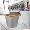 Cabilock Rope Storage Basket for Laundry Toys Home Textiles Lightweight Double Handles Multi-functional Organizer for Bathroom Bedroom Nursery Grey view 2