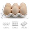 AbbyCindy 6 Cups Egg Tray Serveware, Eggs Dispenser, Egg Holder Set Kitchen Restaurant Fridge Storage Decorative Accessory (White,2 pack) view 2