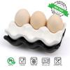 AbbyCindy 6 Cups Egg Tray Serveware, Eggs Dispenser, Egg Holder Set Kitchen Restaurant Fridge Storage Decorative Accessory (White,2 pack) view 3