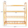 Cimiva Concise 12-Batten 4 Tiers Bamboo Shoe Rack,Useful Shoe OrganizerShoe Cubby Perfect for Bedroom, Entryway, Hallway or Living Room (Wood Color) view 2