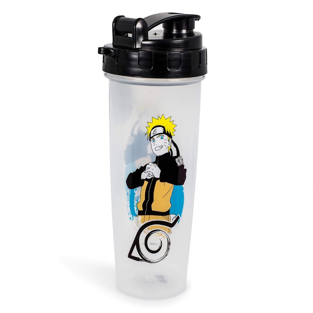 JUST FUNKY Naruto Shippuden Plastic Shaker Bottle | Portable Blender For Shakes And Smoothies | BPA-Free Drink Mixer Shaker Bottle With Blender Piece | Holds 20 Ounces