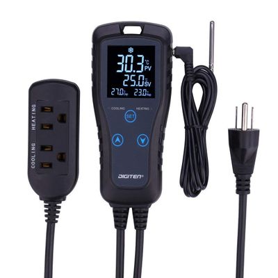 SENSTREE Digital Temperature Controller 2-Stage Thermostat Outlet Heating & Cooling Mode for Chest Freezer Refrigerator Homebrew Fermenter Greenhouse 110V 10A 1100W