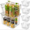 blitzlabs Stackable Wire Metal Baskets Storage Bins Fruit Vegetable Organization Pantry Cabinet Metal Bin for Kitchen Pantry Freezer Cabinet, Set of 6 view 2