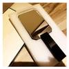 1PC Acrylic Hand Mirror Cosmetic Mirror with logo Salon Barbers Hair Dressing Paddle Hairdressers Handheld Mirror (Color : Gold) view 2