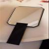 JBIVWW 1PC Acrylic Hand Mirror Cosmetic Mirror with Logo Salon Barbers Hair Dressing Paddle Hairdressers Handheld Mirror (Color : Black) view 1