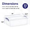 Superio Storage Bins with Lids, Clear Plastic Containers for Organizing, Stackable Totes, BPA Free, Odor Free, Organizer Boxes for Home, and Dorm (2 Pack, 22.7 Qt) view 2