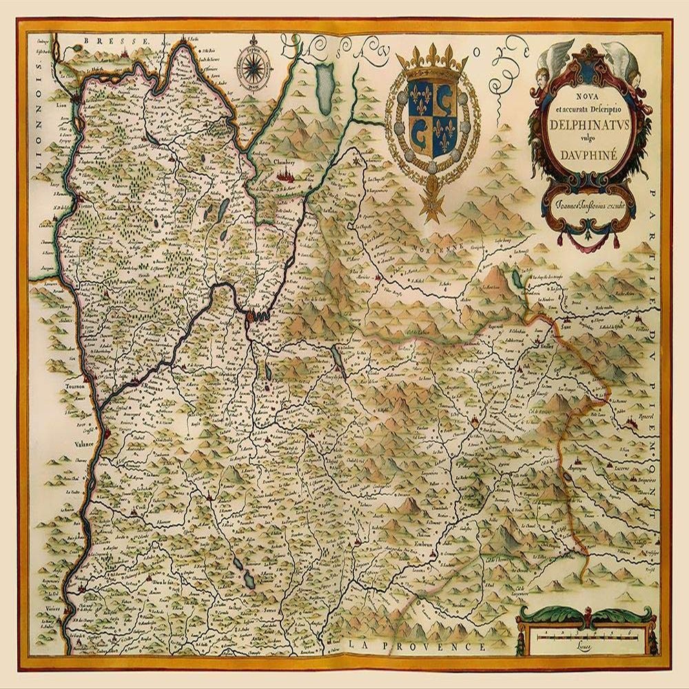 Posterazzi PDXITSO0008SMALL Southeastern Wine Region France 1638 Jansson Poster Print, 24 x 18, Multicolor