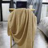 Double Brushed Reversible Knitted Throw Blanket Small 30X40 for Couch Sofa Bed Unique Waffle Design Luxurious Plush Cozy Touch Soft Blanket Tan Beige Solid Microfiber Breathable Durable Fluffy Blanket view 2