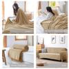 Double Brushed Reversible Knitted Throw Blanket Small 30X40 for Couch Sofa Bed Unique Waffle Design Luxurious Plush Cozy Touch Soft Blanket Tan Beige Solid Microfiber Breathable Durable Fluffy Blanket view 3