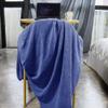 Double Brushed Reversible Knitted Throw Blanket Large 60 X 80 for Couch Sofa Bed Unique Waffle Design Luxurious Plush Cozy Touch Indigo Blue Soft Blanket Microfiber Breathable Durable Fluffy Blanket view 3