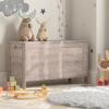 HOOBRO Toy Box, Retro Wooden Look Storage Chest with Safety Hinge, Entryway Storage Bench Supports 220 lb, 29.9 x 15.7 x 18.9 Inches Toy Chest Organizer, Easy Assembly (Greige) BG75CW01G1 view 4