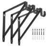 Heavy Duty Closet Rod & Shelf Brackets Clothes Hanger Pole Support Bracket Black 3 Pack view 1