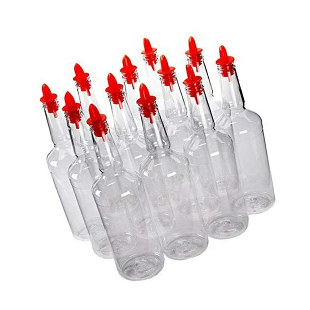 12 Pcs of Long Neck Bottles w/Pourer, Plastic