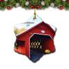 Umsufa Brattleboro Creamery Covered Bridge Vermont USA Christmas Tree Ornament Travel Gift Souvenir 3 Inch Porcelain Double Side view 1