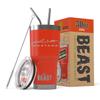 2005-09 Ford Mustang Convertible Beast 30 oz Stainless Steel Insulated Tumbler w/Lid, 2 Straws, Brush and Gift Box red view 1