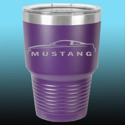 2005-09 Ford Mustang Hardtop 30oz Stainless Steel Tumbler w/Clear Lid purple