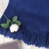 vctops Solid Fringe Throw Blanket with Tassels Faux Cashmere Super Soft Warm Blankets for Couch Sofa Bed and Living Room for All Season (Navy, 51"x67") view 4