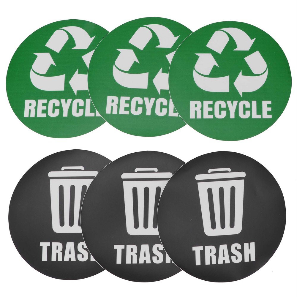 Yosoo 18Pcs Trash Sign, Environmental Label Recycle Trash Decal Stickers SelfAdhesive Trash Can Decor