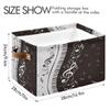 Storage Basket Cube Music Note Piano Key Large Collapsible Toys Storage Box Bin Laundry Organizer for Closet Shelf Nursery Kids Bedroom,15x11x9.5 in,2 Pack view 3
