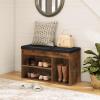HOOBRO Shoe Storage Bench with Padded Cushion, Entryway Bench with Flip-Open Storage Box and Adjustable Shelf, Shoe Rack with Hidden Compartment, for Entryway, Living Room, BF40HX01 view 2