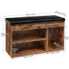 HOOBRO Shoe Storage Bench with Padded Cushion, Entryway Bench with Flip-Open Storage Box and Adjustable Shelf, Shoe Rack with Hidden Compartment, for Entryway, Living Room, BF40HX01 view 3