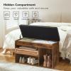 HOOBRO Shoe Storage Bench with Padded Cushion, Entryway Bench with Flip-Open Storage Box and Adjustable Shelf, Shoe Rack with Hidden Compartment, for Entryway, Living Room, BF40HX01 view 4