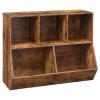 HOOBRO Kids Bookshelf, Bookcase Footboard, Toy Storage Cubby, 35.4" L Children's Toy Shelf, Toy Storage Cabinet, Fit for Children's Room, Playroom, Hallway, Kindergarten, Rustic Brown BF32CW01 view 1