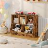 HOOBRO Kids Bookshelf, Bookcase Footboard, Toy Storage Cubby, 35.4" L Children's Toy Shelf, Toy Storage Cabinet, Fit for Children's Room, Playroom, Hallway, Kindergarten, Rustic Brown BF32CW01 view 2