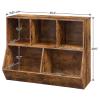HOOBRO Kids Bookshelf, Bookcase Footboard, Toy Storage Cubby, 35.4" L Children's Toy Shelf, Toy Storage Cabinet, Fit for Children's Room, Playroom, Hallway, Kindergarten, Rustic Brown BF32CW01 view 3