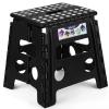 Delxo Folding Step Stool, 13 inch Non-Slip Foldable Stools Up to 300 LBS, Step Stool with Handle, Lightweight for Kitchen, Bathroom, Bedroom, Garden, Black, 1PC view 1