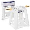 Delxo 16 Folding Step Stool in White,1 Pack Premium Heavy Duty Foldable Foot Stool for Adults,Portable Collapsible Plastic Step Stool,Non Slip Folding Stools for Kitchen Bathroom Bedroom Up to 400LBS view 1