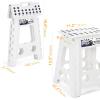 Delxo 16 Folding Step Stool in White,1 Pack Premium Heavy Duty Foldable Foot Stool for Adults,Portable Collapsible Plastic Step Stool,Non Slip Folding Stools for Kitchen Bathroom Bedroom Up to 400LBS view 2