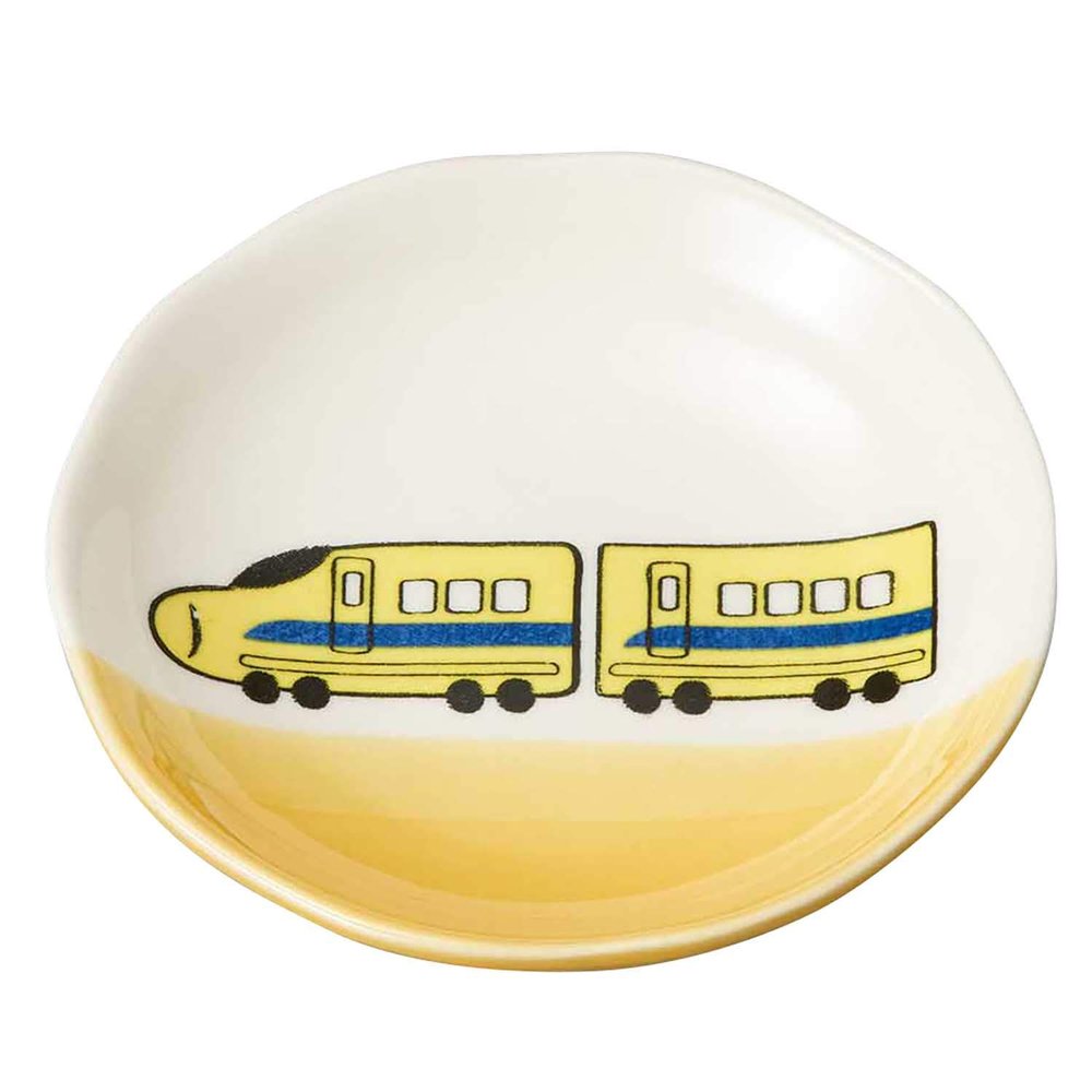 Banko Ware 18022 Children's Tableware, Ceramic, Oven Safe, Small Plate, Plate, Plate, S, Approx. 3.5 inches (9 cm), Super Express, Yellow, Microwave, Dishwasher Safe, Made in Japan