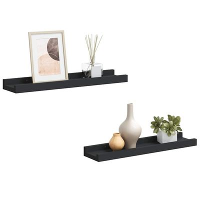 vidaXL Picture Frame Ledge Shelves 2 pcs Gray 31.5"x3.5"x1.2" MDF
