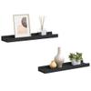 vidaXL Picture Frame Ledge Shelves 2 pcs Gray 31.5"x3.5"x1.2" MDF view 1