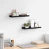 vidaXL Picture Frame Ledge Shelves 2 pcs Gray 31.5"x3.5"x1.2" MDF view 2