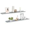 vidaXL Picture Frame Ledge Shelves 2 pcs Gray 31.5"x3.5"x1.2" MDF view 1