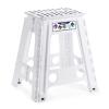 Delxo 18 Folding Step Stool in White,1 Pack Premium Heavy Duty Foldable Foot Stool for Adults,Portable Collapsible Plastic Step Stool,Non Slip Folding Up Stools for Kitchen Bathroom Bedroom view 1