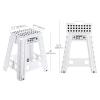 Delxo 18 Folding Step Stool in White,1 Pack Premium Heavy Duty Foldable Foot Stool for Adults,Portable Collapsible Plastic Step Stool,Non Slip Folding Up Stools for Kitchen Bathroom Bedroom view 2