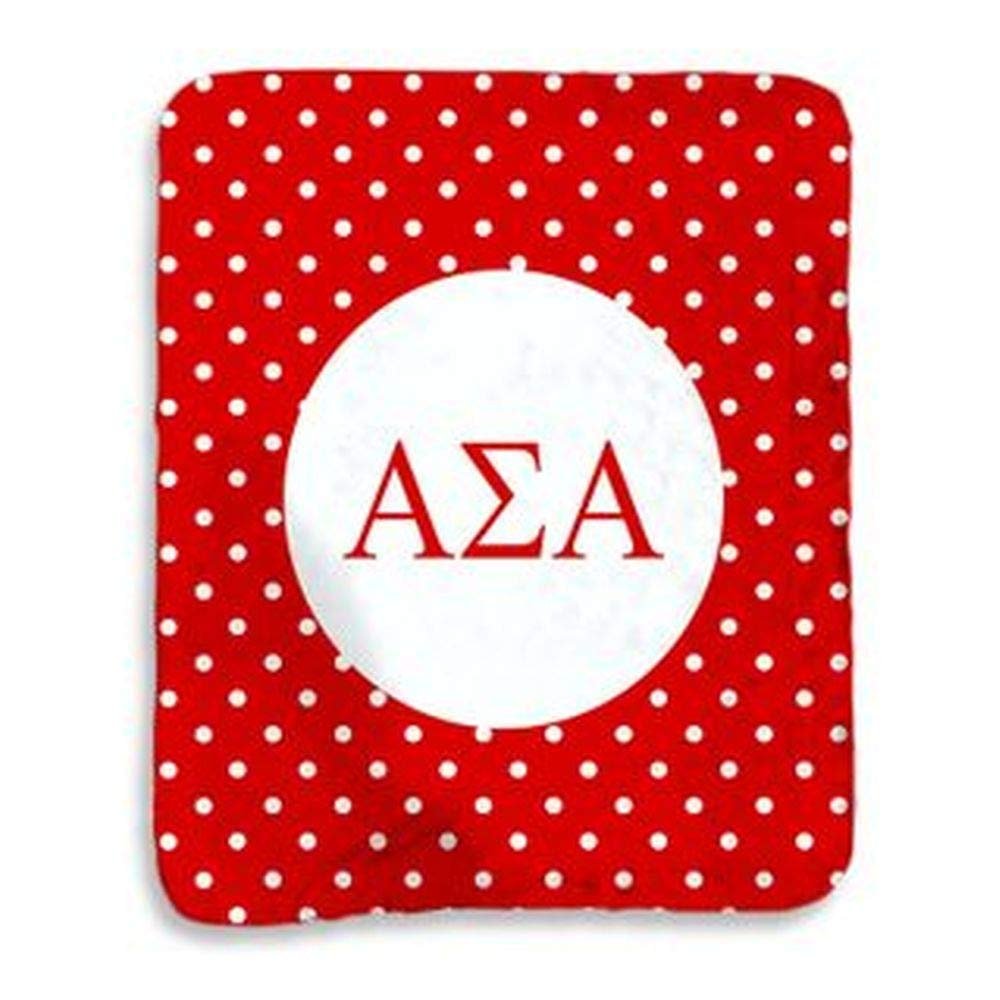 Alpha Sigma Alpha ASA Polka Dots Sherpa Lap Blanket Multicolored