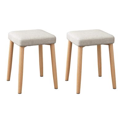 Daoyuan Solid Wood Dressing Stool,Home Office Chair,Ottoman Chair Fabric Shoes Bench Stackable Stools Living Room Bedroom Corridor Application