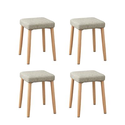 Daoyuan Solid Wood Dressing Stool,Home Office Chair,Ottoman Chair Fabric Shoes Bench Stackable Stools Living Room Bedroom Corridor Application
