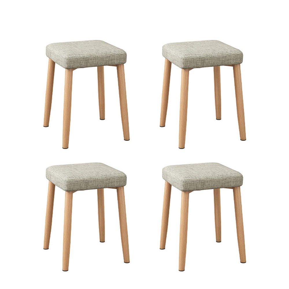 Daoyuan Solid Wood Dressing Stool,Home Office Chair,Ottoman Chair Fabric Shoes Bench Stackable Stools Living Room Bedroom Corridor Application