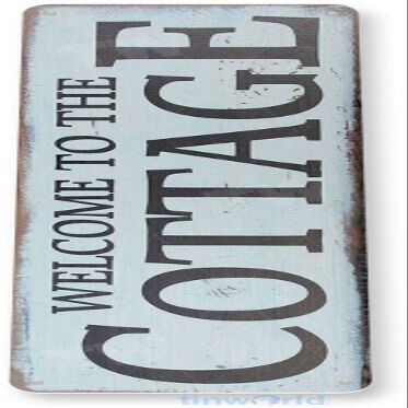 Tin Sign Welcome to The Cottage Metal Decor Art Farm Shop Beach Kitchen 16"x4"