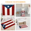 4 Pcs Shower Curtain Sets Puerto Rico Flag Waterproof Fabic Bathroom Set with Non-Slip Rugs Toilet Lid Cover Bath Mat Stripe Shower Curtain with Hooks 72x72 inch Shower Curtain with Hooks Large view 4