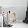 Jbikao Gold End Table - Modern Small Accent Metal Side Table with Magazine Storage for Record Player Stand, Living Room, Farmhouse, Bedside Table - 24in view 2