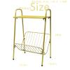 Jbikao Gold End Table - Modern Small Accent Metal Side Table with Magazine Storage for Record Player Stand, Living Room, Farmhouse, Bedside Table - 24in view 3
