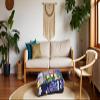 CRAFT KALA Indian Square Patchwork Traditional Pouf Cover Indian Living Room Poufs Decorative Embroidered Designer Ottoman Home Living Footstool Chair Cover Decor Pillow Cover 22x22x5 inches, Blue view 3