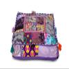 CRAFT KALA Indian Square Patchwork Traditional Pouf Cover Indian Living Room Poufs Decorative Embroidered Designer Ottoman Home Living Footstool Chair Cover Decor Pillow Cover 18x18x5 inches, Purple view 1